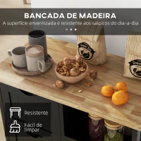 HOMCOM Carrinho de Cozinha com Rodas com 3 Gavetas 2 Prateleiras Abertas e Bandeja 67x37x85,5 cm Preto(m-6)