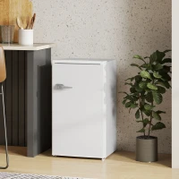 HOMCOM Under Counter Fridge, 85L Small Retro Refrigerator with Chiller Box, Adjustable Thermostat, Glass Shelves, White(m-10)