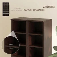 HOMCOM Set de 2 etajere coloane dulap de depozitare CD-DVD 12 compartimente 21 x 22,5 x 88,5 cm capacitate 204 CD-uri maro(m-5)