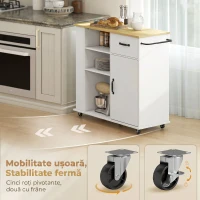 HOMCOM Cărucior mobil multifuncțional pentru depozitare(m-6)