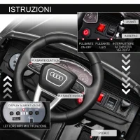 HOMCOM Macchina Elettrica per Bambini 3-5 Anni 6V Audi RS Q8 Autentica, 1.5-3km/h, con Telecomando e Musica, Nero(m-6)