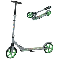 AIYAPLAY Trottinette enfants 6 à 12 ans, trottinette pliable à 2 roues, hauteur réglage, pour filles et garçons, scooter vert(m-12)