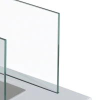 HOMCOM Camino a Bioetanolo da Tavolo 830 W Bruciatori senza Residui Inodore In Acciaio Inox con Vetro 35x18x21 cm Bianco(m-8)