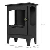 HOMCOM Camino a Bioetanolo in Acciaio Inox con Bruciatore da 1.2L per 3 Ore di Durata, 36x26x54cm, Nero(m-3)