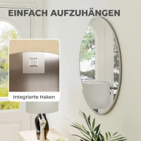 HOMCOM Wandspiegel, modernes Design, 61 x 61 cm, Silber(m-6)