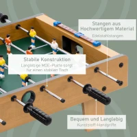 HOMCOM Tischfußball-Set, Kicker-Tisch, kompakte Holzstruktur, 2 Bälle, Scoreboards, Braun(m-5)