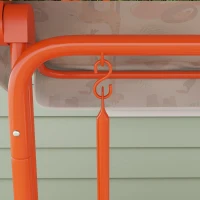 AIYAPLAY Kids Porch Swing, 2-Seater Patio Swing Bench Hammock with Seat Belts, Adjustable Canopy for Garden, Orange(m-9)