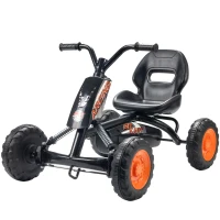 AIYAPLAY Kart a Pedais Go-Kart com Rodas PP Estrutura de Aço Carga 30 kg para Crianças 2-5 Anos 84x54x56 cm Preto(m-11)