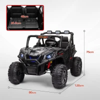 AIYAPLAY 24V 2 Seater Kids Electric Car with Remote Control, Suspension System,  Slow Start, 3 Speeds, for 3-8 Years, Black(m-3)