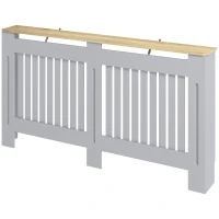 HOMCOM Slatted Radiator Cover, Painted Cabinet with Line Grill Design, 152L × 19W × 81H cm, Grey(m-11)