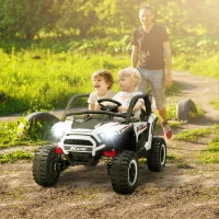 AIYAPLAY 2 Seater 24V 7AH Ride on Truck, Battery Powered Electric Ride On Car w/ Remote, Suspension, 3 Speeds, White(m-2)