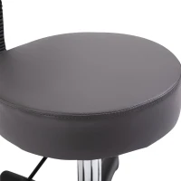HOMCOM Beautician's Swivel Salon Chair w/ Padded Seat Back 5 Wheels Adjustable Height Salon Hairdressers Tattoo Spa Rolling Cushion Professional 35cm Grey(m-9)