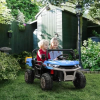 HOMCOM 12V 2 Seater Kids Electric Ride-On Car with Electric Bucket, Remote Control - Blue(m-10)