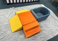 AIYAPLAY Circuito de motricidad bebé 5PCS, Módulo de motricidad infantil de espuma, Piscina de bolas, Funda de terciopelo lavable, Multicolor(m-1)