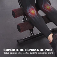 SPORTNOW Máquina de Abdominais Dobrável com Monitor LCD para Treino de Corpo Inteiro em Casa Vermelho e Preto(m-7)