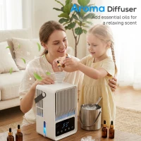 HOMCOM Portable Air Conditioner, 4-in-1 Mini Air Cooler with 3 Wind Speed, 2 Mist Mode, 7 Colour RGB Light, Black and White(m-7)