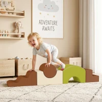 AIYAPLAY Toddlers Climbing Toys, 5-Piece Foam Climbing Blocks with Non-Slip Bottom, Washable Cover for Crawling or Building(m-2)