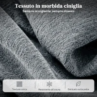 HOMCOM Poltrona Alzapersona Reclinabile con 8 Punti Massaggianti, in Tessuto Effetto Lino, 97x90x102 cm, Grigio(m-6)
