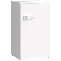 HOMCOM Under Counter Fridge, 85L Small Retro Refrigerator with Chiller Box, Adjustable Thermostat, Glass Shelves, White(m-1)
