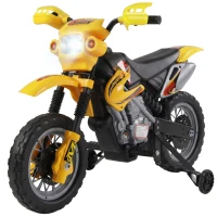 HOMCOM Mota Elétrica para Crianças 6V com Luzes e Música para Idades 3-6 Anos Amarelo(m-11)