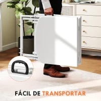 HOMCOM Marquesa de Massagem Dobrável Portátil de 3 Secções com Encosto Ajustável Apoio de Cabeça e Braços 182x82x68 cm Branco(m-5)