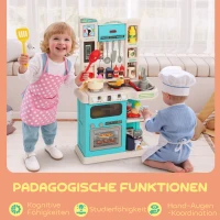 AIYAPLAY 92-teiliges Küchenset für Kinder, Wasserhahn, Kunststoff, 3-6 Jahre, Grün(m-8)