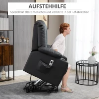 Homcom massagestoel met stahulp, afstandsbediening, tot 150 kg, kunstleer, zwart, 90 x 98 x 102 cm(m-4)