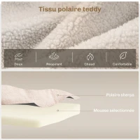 HOMCOM Canapé convertible 2 places 4 en 1, canapé-lit avec dossier réglable sur 5 niveaux, 2 coussins, 102 x 73 x 81 cm, beige(m-6)