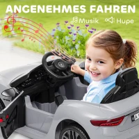 AIYAPLAY 12V elektrische kinderauto met LED-verlichting, muziek, claxon, voor kinderen van 3-5 jaar, grijs(m-7)