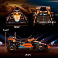 AIYAPLAY Macchina Elettrica per Bambini 3-5 Anni con Licenza McLaren, Telecomando e Clacson, 115x67x50 cm, Arancione(m-3)