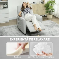 HOMCOM Fotoliu Rabatabil cu Încălzire, 8 Puncte de Masaj și 5 Moduri, Țesătură Chenille, Gri Deschis(m-8)