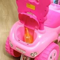 AIYAPLAY Voiture Porteur pour Enfants, Véhicule à Pousser avec Klaxon, Lumières, Musique, Volant, Rangement Sous le Siège, Rose(m-8)