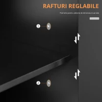 HOMCOM Cărucior de bucătărie Servierwagen Insula de bucătărie, 1 Suport pentru condimente, 1 Suport pentru prosoape, 109 cm x 40 cm x 89 cm, Negru(m-6)