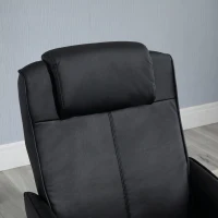 HOMCOM Fotoliu Reclinabil Relax cu Taburet pentru Picioare Asortat și Tapițerie din Piele Sintetică, Negru(m-9)