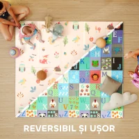 AIYAPLAY Covor pentru Copii 0-3 Ani cu Numere și Litere și Suprafață Impermeabilă, din XPE, Multicolor, 180x150x1 cm(m-4)