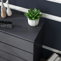 HOMCOM High Gloss Chest of Drawers, 4-Drawer Storage Cabinets, Modern Dresser for Bedroom, Grey(m-9)