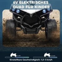 AIYAPLAY Kinder Quad Elektro 6V kinderquad met voor- en achteruitfunctie, muziek, LED-koplampen Wit(m-4)