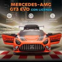 AIYAPLAY Auto Elettrica Bambini 3-8 Anni Mercedes-AMG 12V con Telecomando, Luci LED, Rotelle di Trasporto, Arancione(m-3)