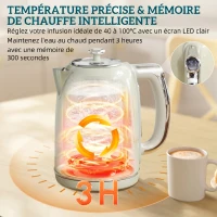 HOMCOM Ensemble bouilloire et grille-pain, bouilloire en acier inoxydable 1,7 L et 2200 W et grille-pain à 2 tranches, gris(m-5)