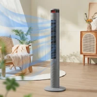 HOMCOM Oscillating Tower Fan Remote Control 3 Speed Modes Cooling Machine, Grey(m-10)