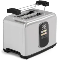 HOMCOM 2 Slice Smart Toaster with Touch Screen & LED Countdown, Toaster with Warming Rack, 6 Browning Levels, Memory Function(m-1)