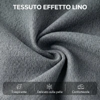 HOMCOM Poltrona Elettrica Alzapersona Reclinabile a 135° in Tessuto Effetto Lino con Poggiapiedi, Grigio(m-7)