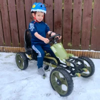 HOMCOM Go Kart a Pedali per Bambini da 3-6 Anni con Sedile Regolabile e Freno a Mano, Verde(m-10)