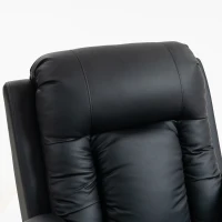 HOMCOM PU Leather Recliner Chair, Recliner Armchair with Extended Footrest, Cup Holders and Side Pockets, Black(m-11)