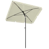 Outsunny Parasol de jardin Parasol droit rectangulaire inclinable alu métal polyester haute densité 2 x 1,3 m beige clair(m-12)