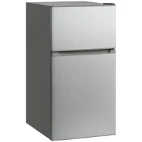 HOMCOM Réfrigérateur congélateur 88 L, petit réfrigérateur combiné avec portes réversibles et éclairage, 45,5x50x86,5cm, gris(m-14)