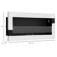 HOMCOM Camino Bioetanolo in Acciaio Inox, 2.5h di Combustione con Serbatoio 1.5L e Copertura 20m², 90x16x40 cm, Argento(m-3)