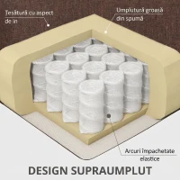 HOMCOM Fotoliu reclinabil cu funcție de ridicare și suport pentru picioare, din material textil cu aspect de in, 87x92x105 cm, culoare cafea(m-7)