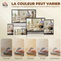 HOMCOM Table à manger pliante pour 2 à 6 personnes 74-134 cm, table de cuisine avec 2 abattants, pieds en acier, bois naturel(m-7)