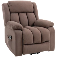 HOMCOM Power Lift Recliner Chair with Vibration Massage, Lift Chair for Elderly with Footrest, Remote, Side Pocket, Dark Brown(m-13)